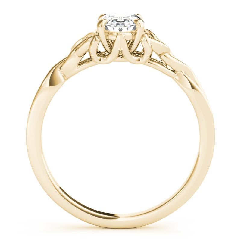 GIA 1.01ct Oval Solitaire Openwork Celtic Knot 18K Yellow Gold Diamond Ring In New Condition For Sale In New York, NY
