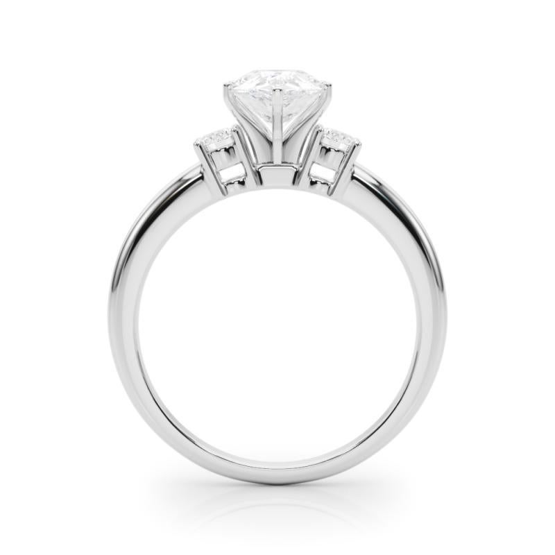 GIA 1,01ct Pear 3-Stone Passato, presente e futuro  Anello con diamante In condizioni Nuovo in vendita a New York, NY