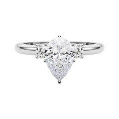 GIA 1.01ct Pear 3-Stone Past, Present & Future  Diamond Ring