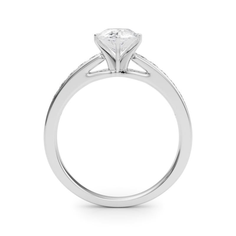 GIA 1,01ct Pear Princess Channel Solitaire Center Diamond Ring In condizioni Nuovo in vendita a New York, NY