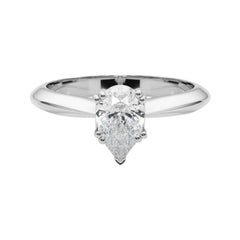 GIA 1.01ct Pear Solitaire Double Prong Cathedral  Diamond Ring