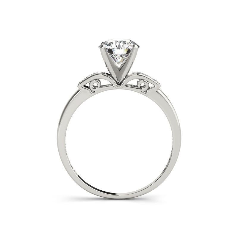 Taglio rotondo GIA 1.01ct Round Decorated Gallery Princess Channel Diamond Ring in vendita