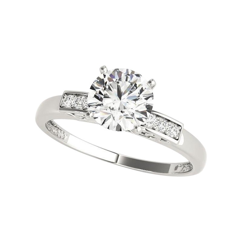 GIA 1.01ct Round Decorated Gallery Princess Channel Diamond Ring