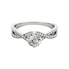 GIA 1.01ct Round Solitaire Entwined Infinity Symbol Diamond Ring
