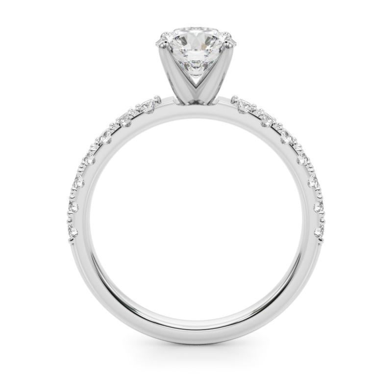 Taglio rotondo GIA 1.01ct Round Solitaire with Half Eternity  Diamond Ring in vendita