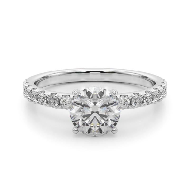 GIA 1.01ct Round Solitaire with Half Eternity  Diamond Ring In condizioni Nuovo in vendita a New York, NY