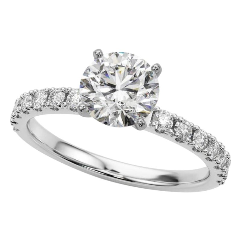 GIA 1.01ct Round Solitaire with Half Eternity  Diamond Ring