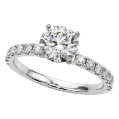 GIA 1.01ct Round Solitaire with Half Eternity  Diamond Ring