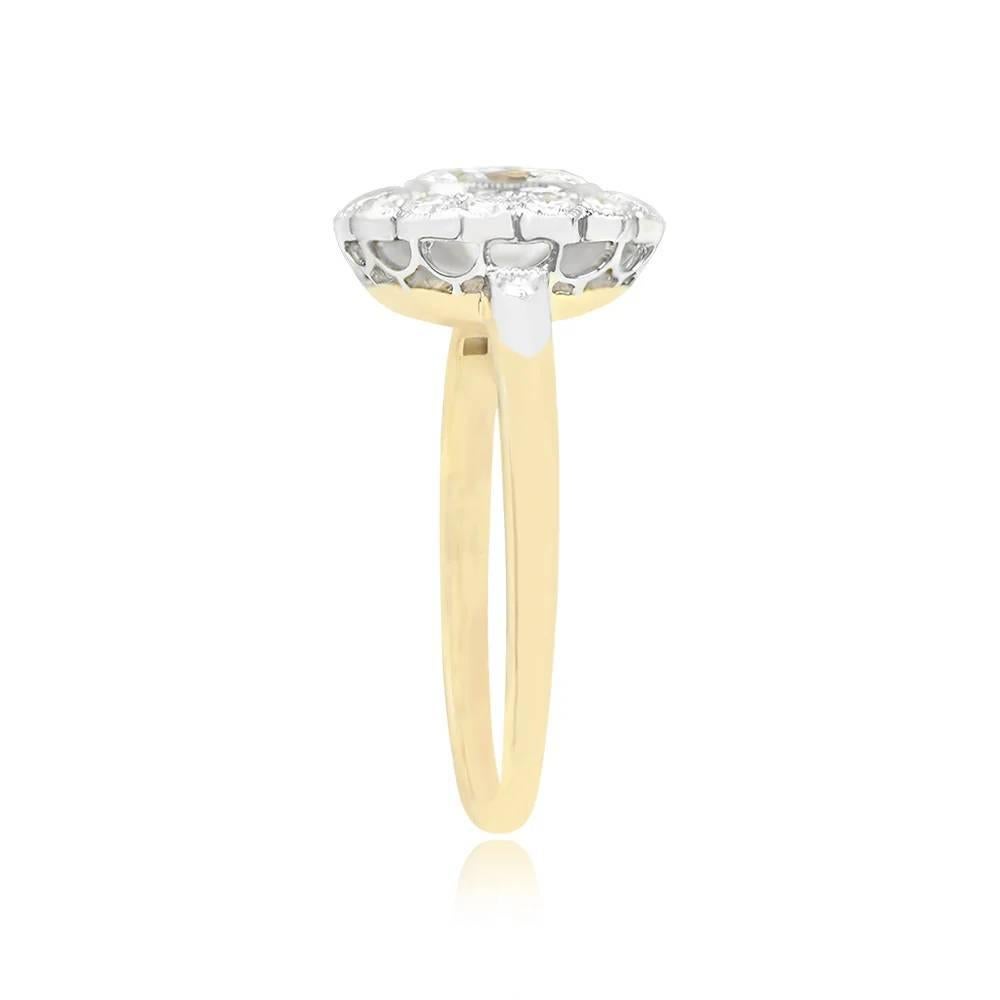 Art Deco GIA 1.01ct Vintage Cushion Cut Diamond Cluster Engagement Ring
