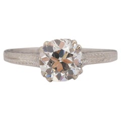 Antique GIA 1.02 Carat Art Deco Diamond Platinum Engagement Ring