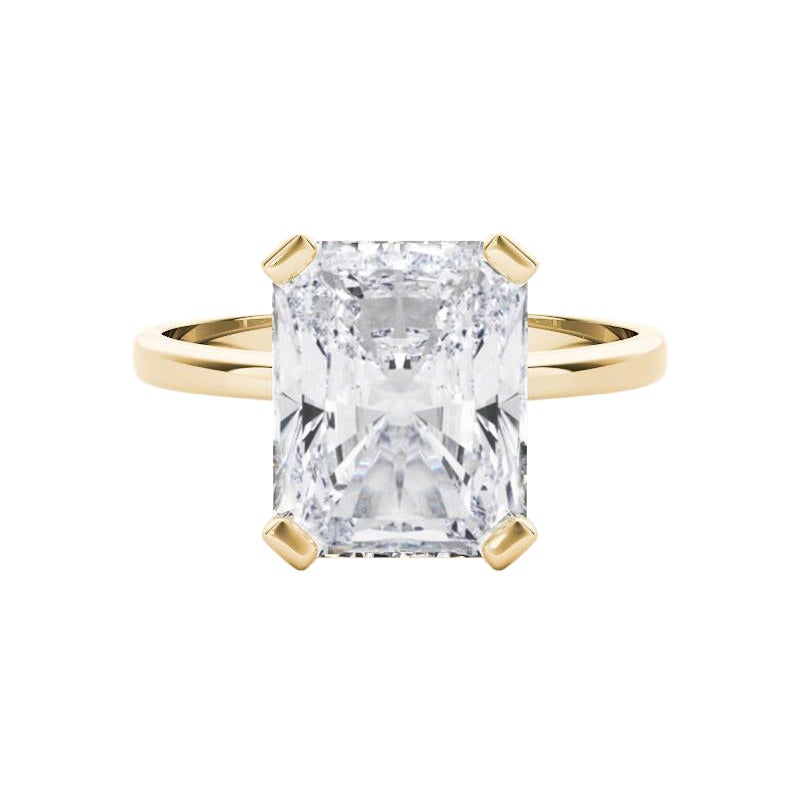 GIA 1,02 Carati Radiant Solitaire Basket 4-Prong in oro giallo 18K Diamond Ring