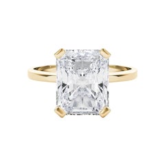 GIA 1,02 Carati Radiant Solitaire Basket 4-Prong in oro giallo 18K Diamond Ring
