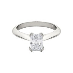 GIA 1,02 Karat Radiant Solitär Tulip Cathedral  Diamantring