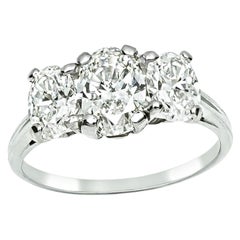 GIA 1.02ct Diamond 0.61ct and 0.57ct Side Diamond Anniversary Ring
