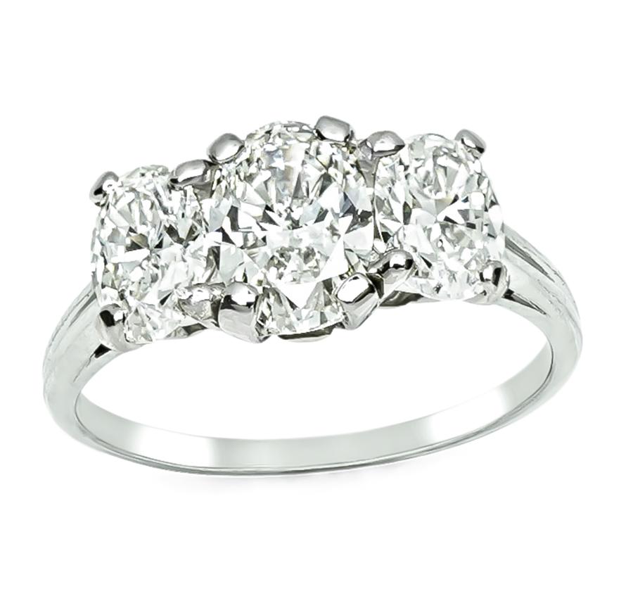 GIA 1,02ct Diamante 0,61ct e 0,57ct Diamante laterale Anello di anniversario