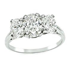 GIA 1,02ct Diamante 0,61ct e 0,57ct Diamante laterale Anello di anniversario