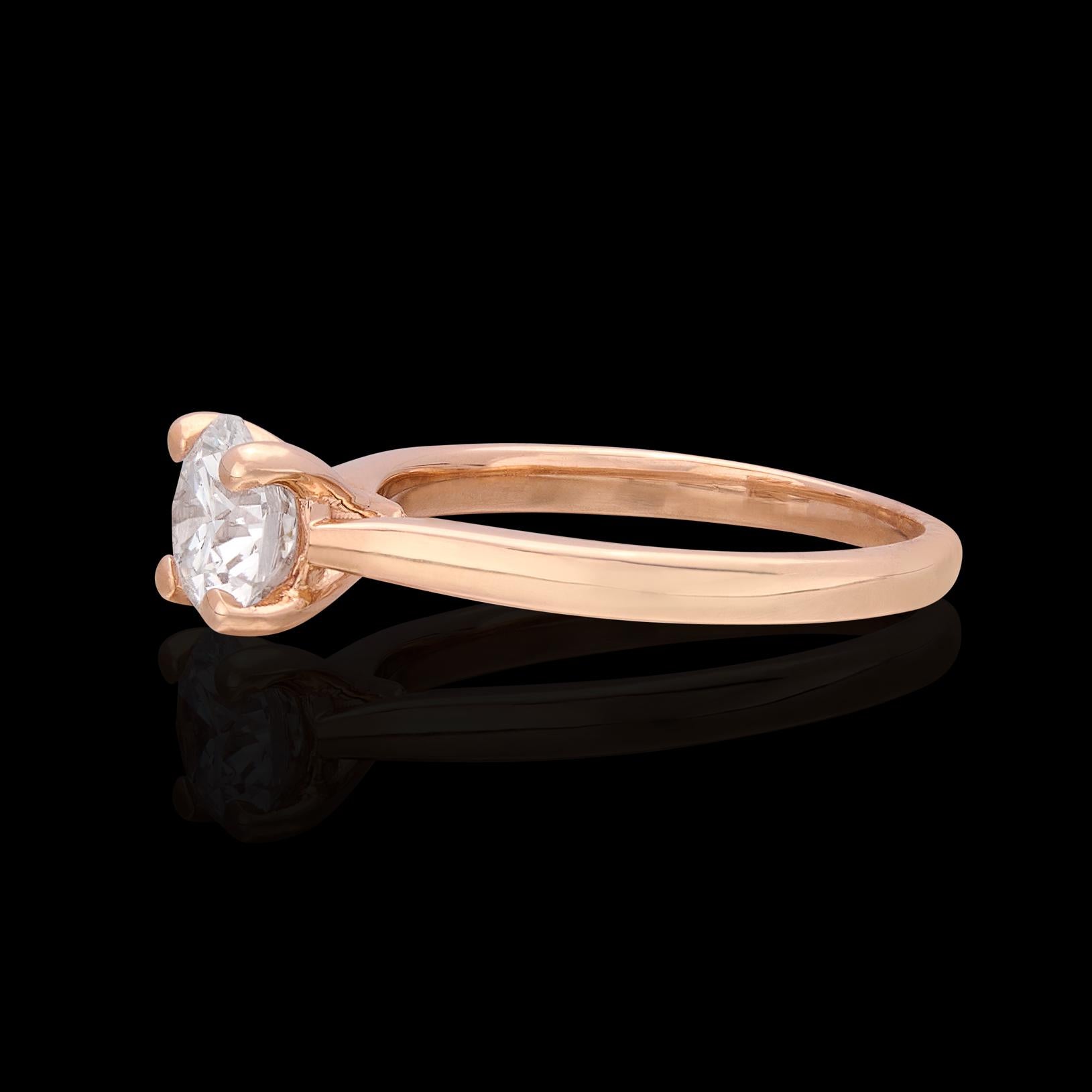 GIA 1.03 Carat F/VS2 Solitaire Rose Gold Ring In New Condition For Sale In San Francisco, CA
