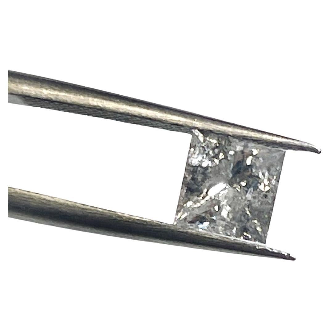 GIA 1.03 Carat Fancy Light Gray Princess Cut Natural Loose Diamond  For Sale