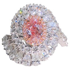 GIA 1.03 Carat Pink Diamond Ring 18 Karat White Gold