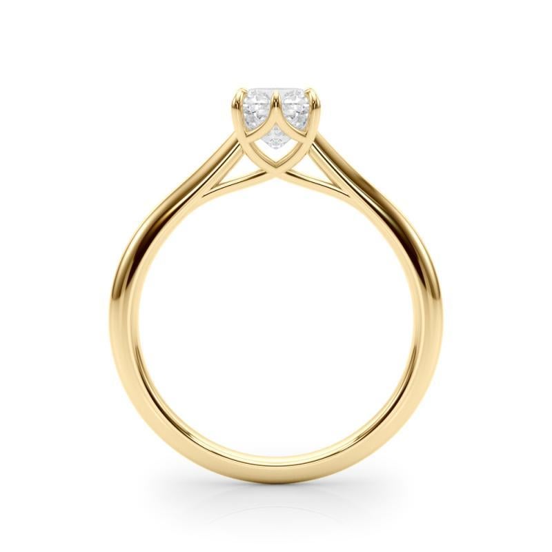GIA 1,04 Carati Cuscino Solitario Tulipano Cattedrale Oro Giallo 18K Anello di Diamanti In condizioni Nuovo in vendita a New York, NY