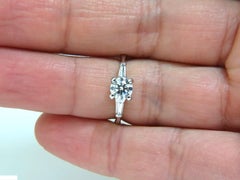 GIA 1.04 Carat Ideal Cut G/Vs2 Round Brilliant Diamond Ring Platinum*