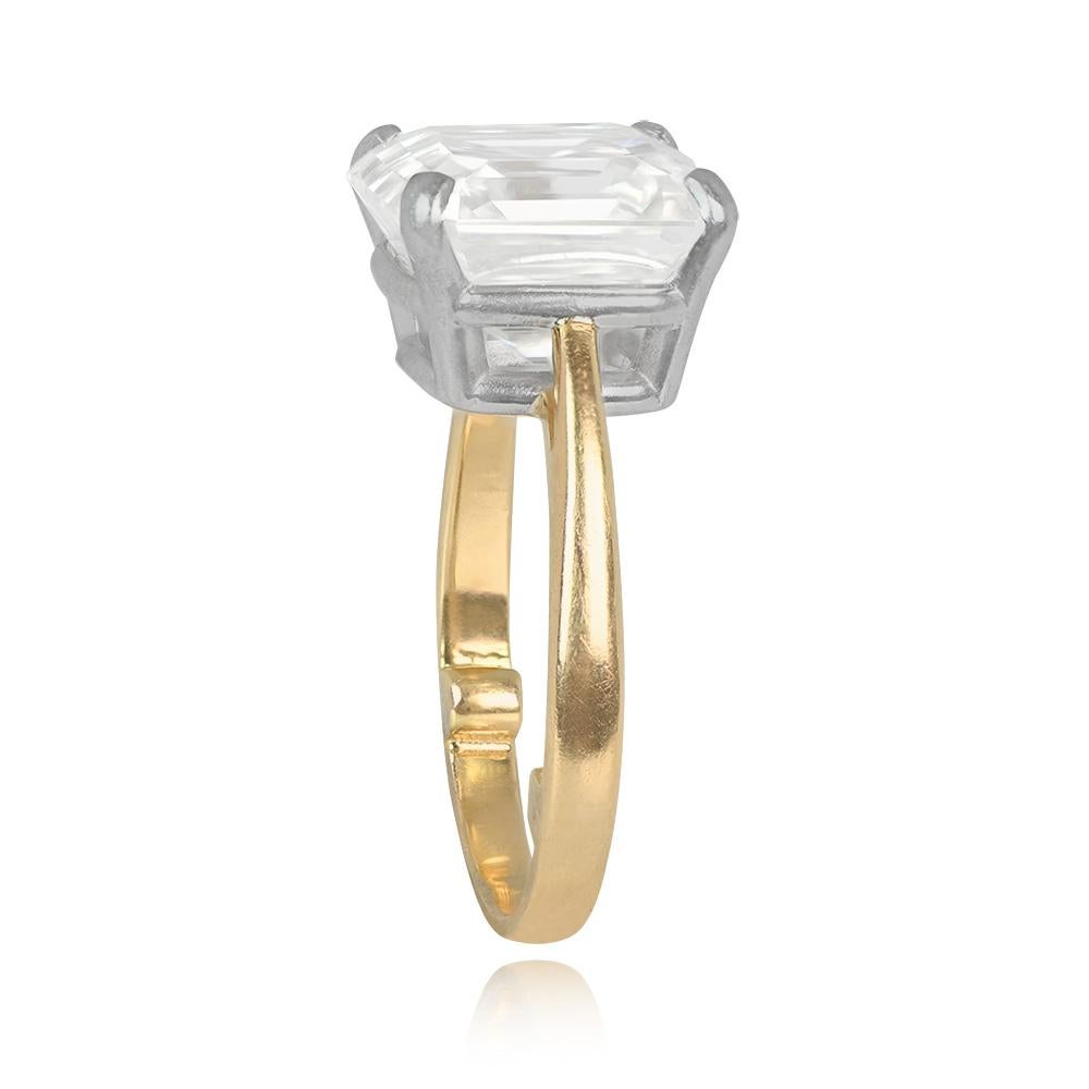 Art Deco GIA 10.42ct Asscher Cut Diamond Solitaire Ring, VS1 Clarity, 18k Yellow Gold For Sale