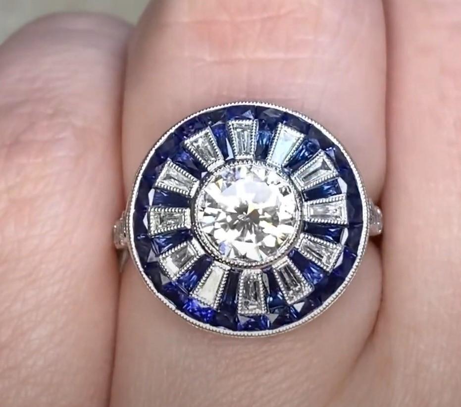 GIA 1.04ct Transitional Cut Diamond Engagement Ring, Diamond Halo, Platinum For Sale 3