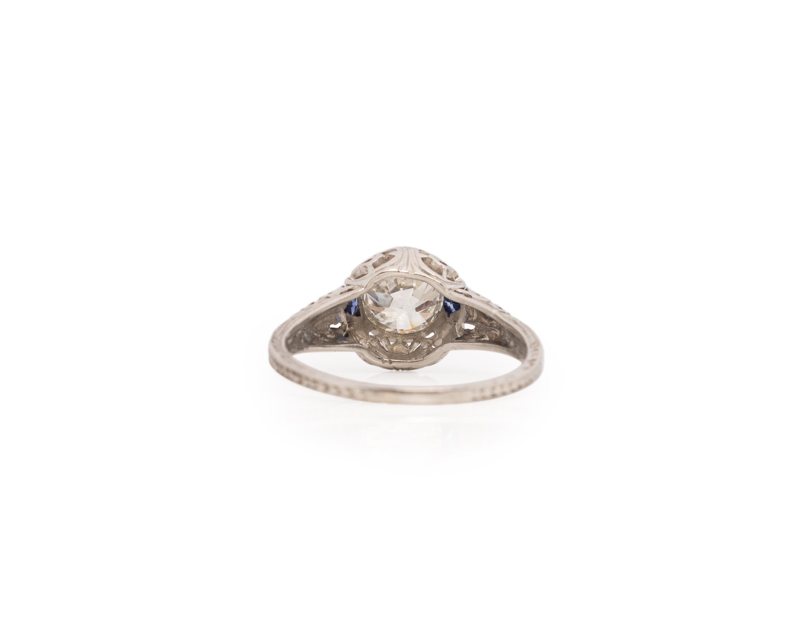 GIA 1.05 Carat Art Deco Diamond Platinum Engagement Ring In Good Condition For Sale In Atlanta, GA
