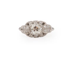 GIA 1.05 Carat Art Deco Diamond Platinum Engagement Ring