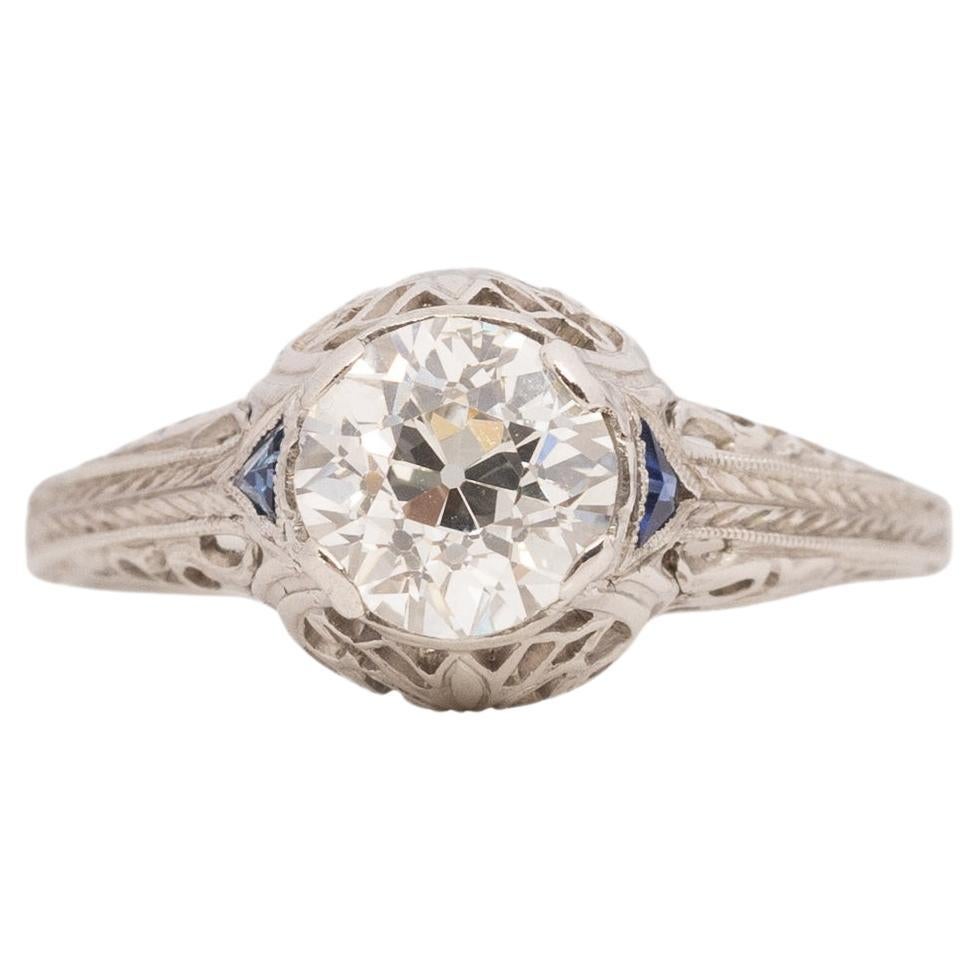 GIA 1.05 Carat Art Deco Diamond Platinum Engagement Ring For Sale