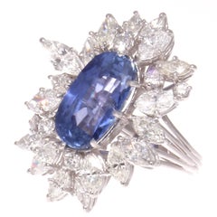 GIA 10.59 Carat Sapphire Diamond Platinum Ring