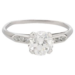 GIA 1.06 carat old European cut diamond platinum engagement ring