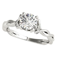 GIA 1.06 Carat Round Twisted Vine & Leaf Shank  Bague en diamant