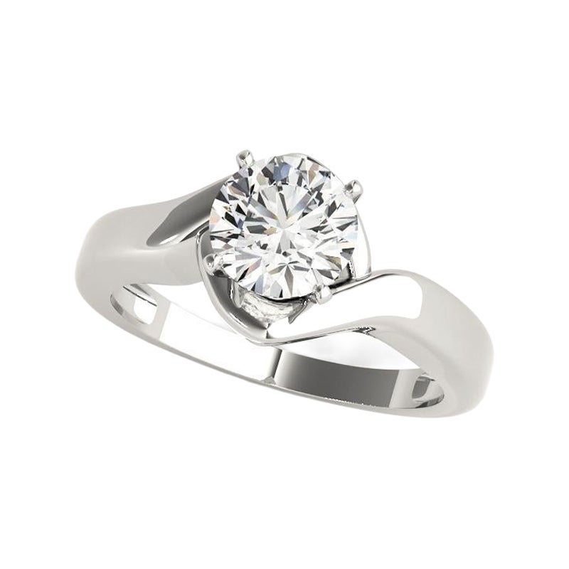 GIA 1.06ct Solitario rotondo Contemporary Swirl  Anello con diamante