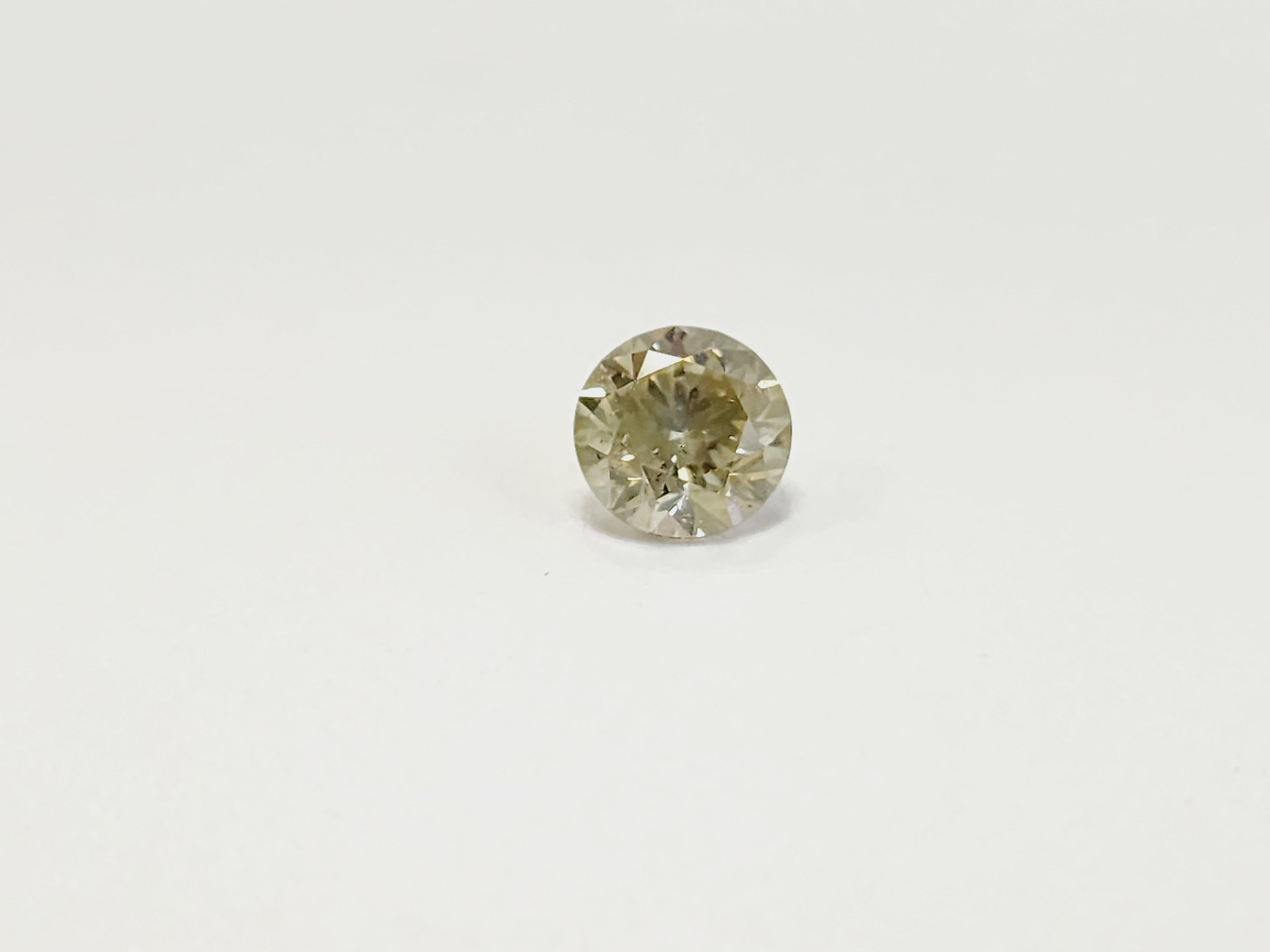 Diamant rond jaune fantaisie de 1,07 carat, certifié GIA
Couleur du diamant : jaune verdâtre brun clair fantaisie