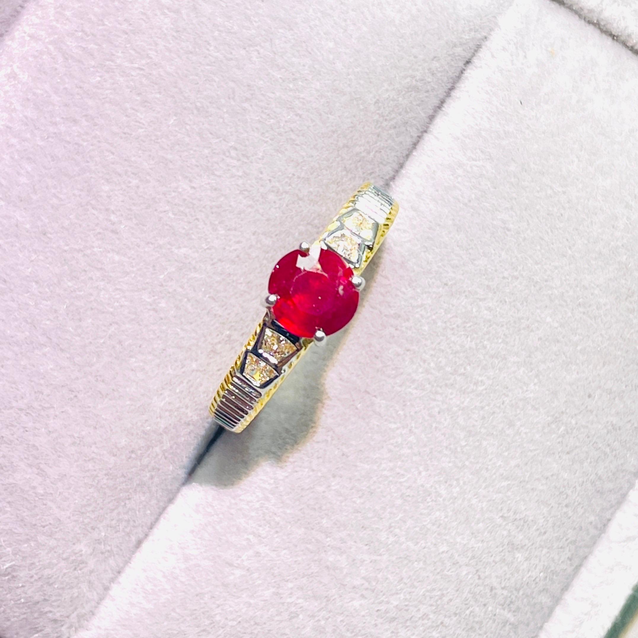 GIA 1.07 Ct Burma ruby unheated pigeon blood color Ring 18K Gold For Sale 9