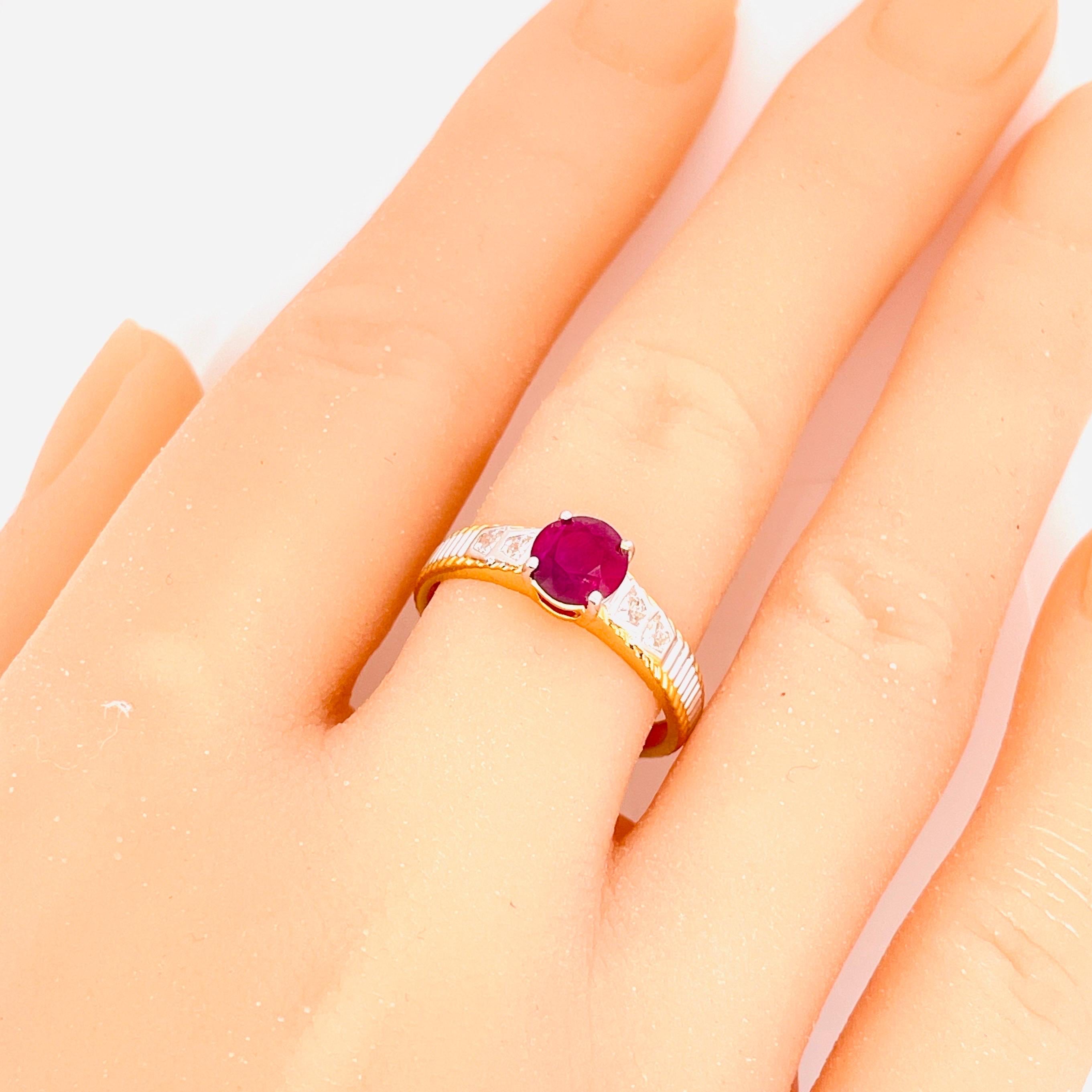 GIA 1.07 Ct Burma ruby unheated pigeon blood color Ring 18K Gold For Sale 11