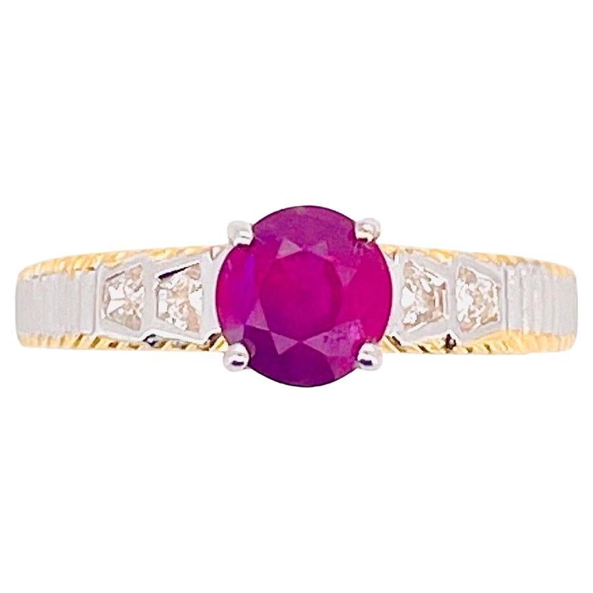 GIA 1,07 Ct Burma Rubin unerhitzt Taubenblut Farbe Ring 18K Gold