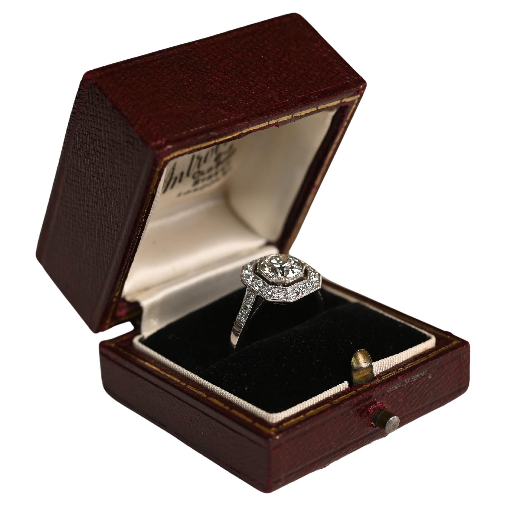 Old European Cut Cluster Ring (GIA Approx. 1.00-Carats), VS1 Clarity, Platinum