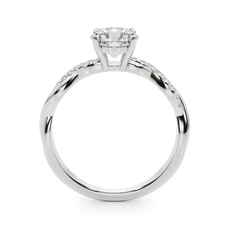 Taglio rotondo GIA 1,07ct Anello con diamanti in oro bianco a forma di tralcio rotondo ispirato alla Nature in vendita