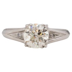 Antique GIA 1.08 Carat Art Deco Diamond Platinum Engagement Ring