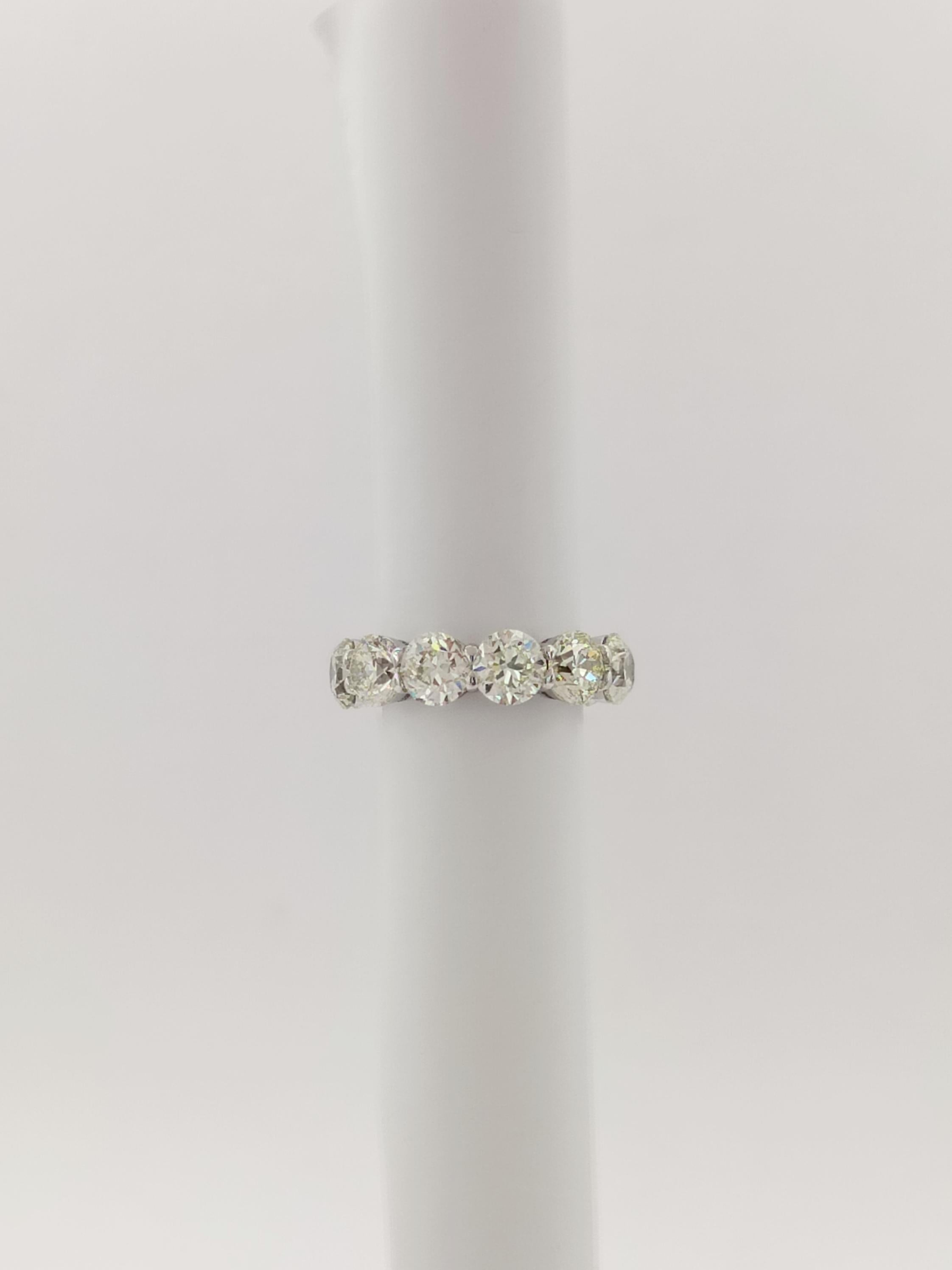 Women's or Men's GIA 10.85 ct. White Diamond Round Eternity Band Ring in 18K White Gold For Sale