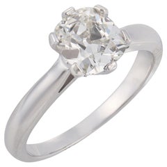 GIA 1.09 carat old mine cut diamond platinum solitaire ring
