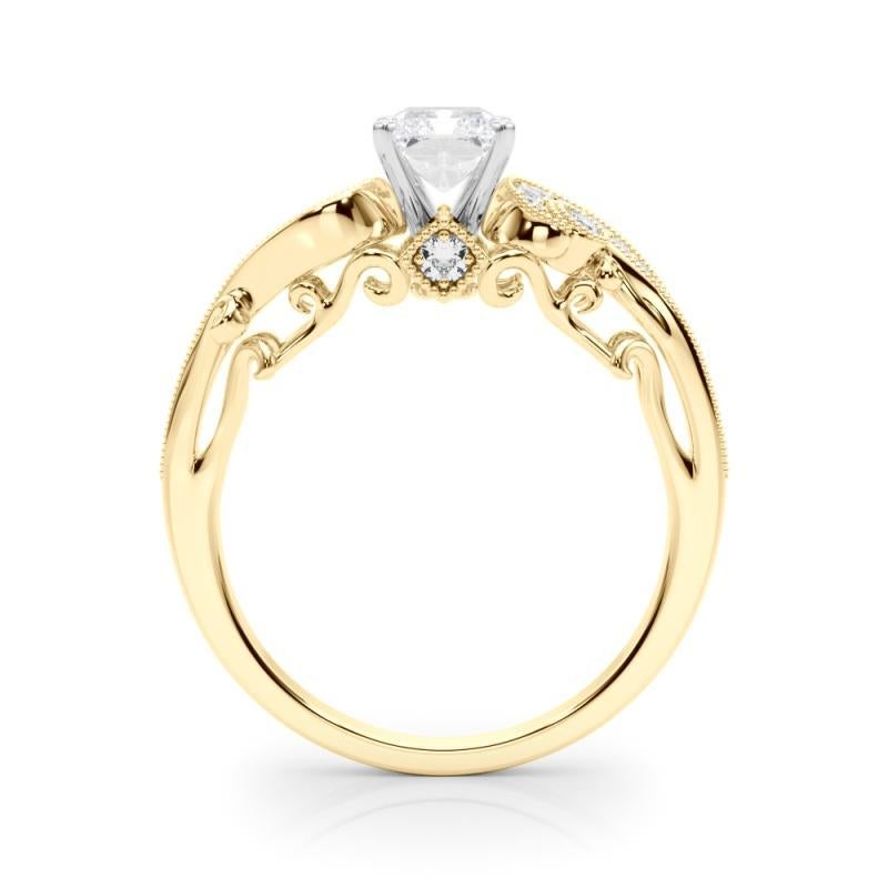 GIA 1.09 Carat Radiant Three-Stone Curved Bypass 18K Yellow Gold Diamond Ring (bague à diamant en or jaune 18K) Neuf - En vente à New York, NY