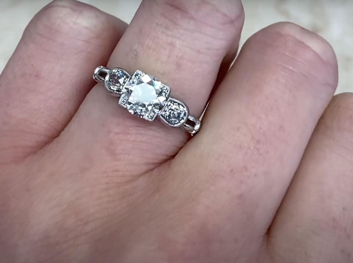 Women's GIA 1.09ct Old European Cut Diamond Engagement Ring, Platinum For Sale