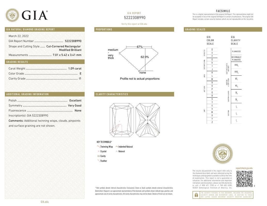 Contemporain GIA 1.09ct Radiant Micro Pave Twisted Braid Band Bague diamant en or blanc 18K en vente