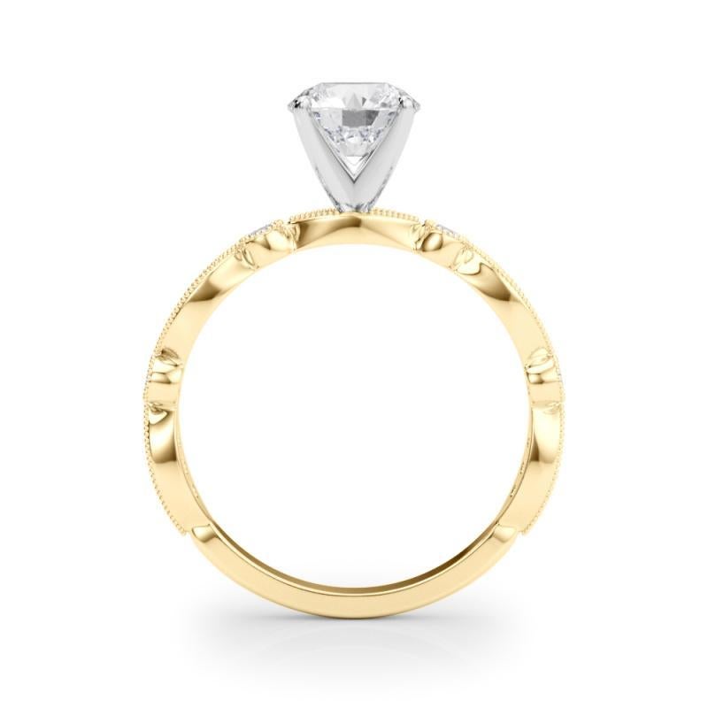 GIA 1.1 Carat Round Brilliante & Marquise Vintage 18K Yellow Gold Diamond Ring Neuf - En vente à New York, NY