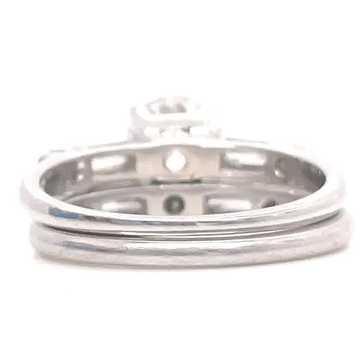 Women's GIA 1.10 Carat Round Brilliant Cut Diamond Engagement Wedding Platinum Ring Set