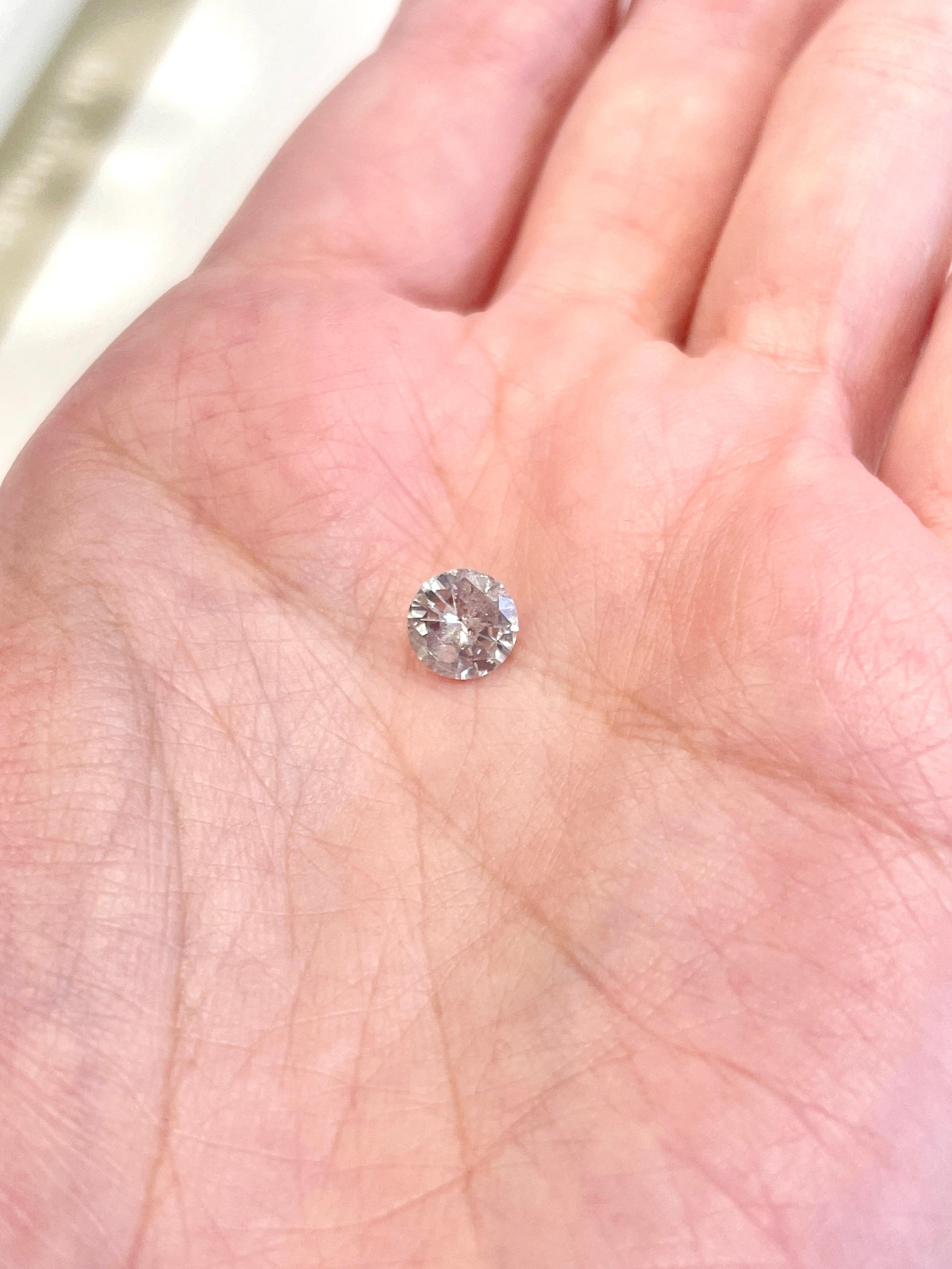 Round Cut GIA 1.11 Carat Natural Gray Round Loose Diamond