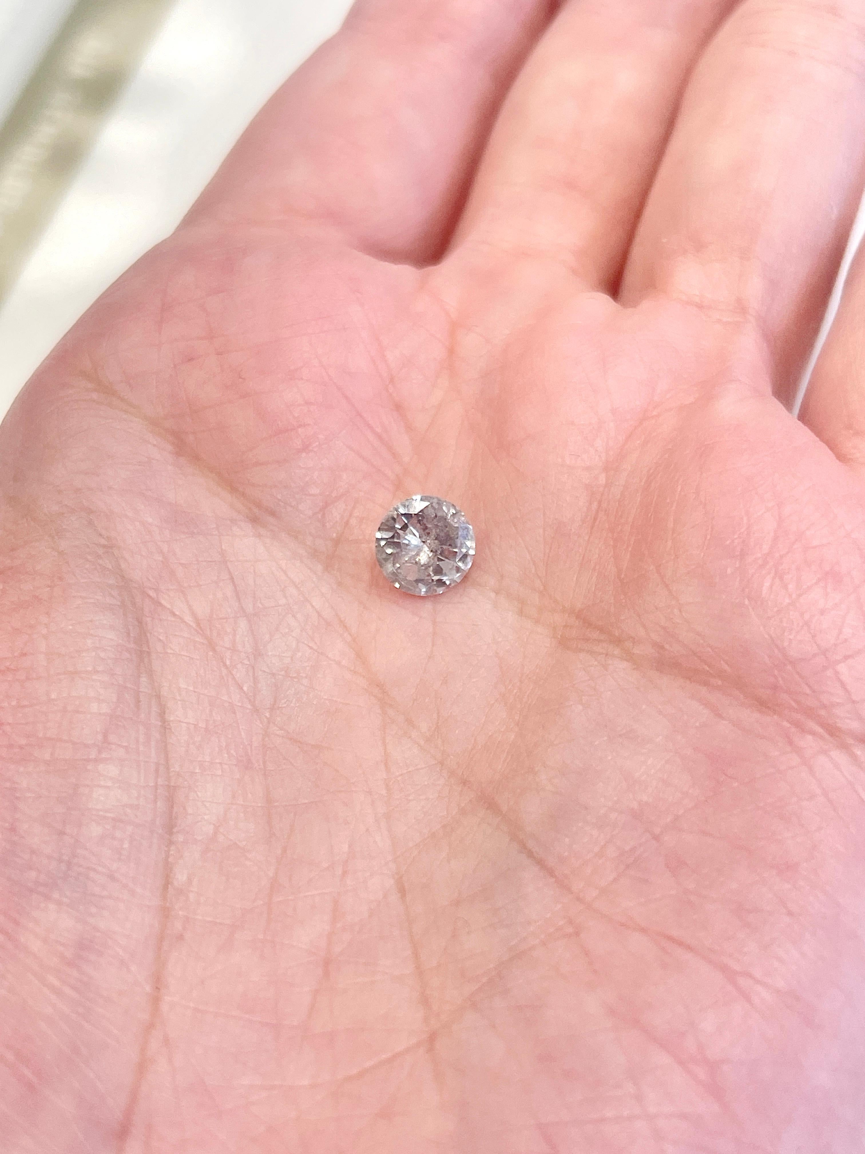 Round Cut GIA 1.11 Carat Natural Gray Round Loose Diamond For Sale
